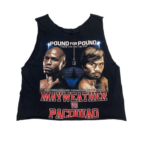 Mayweather v Pacquia 2015 Promo Boxing Cut Off Tank Top Women's M - Picture 1 of 5